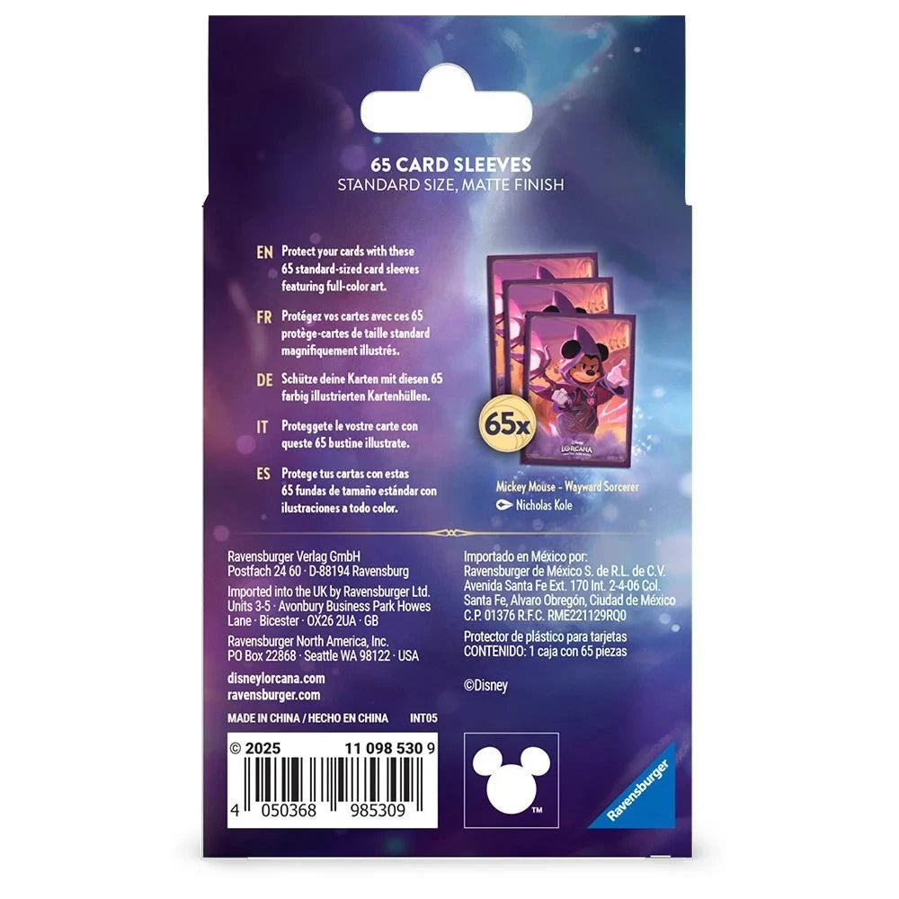 Disney Lorcana - Card Sleeve Pack Mickey Mouse - Wayward Sorcerer - Set 8